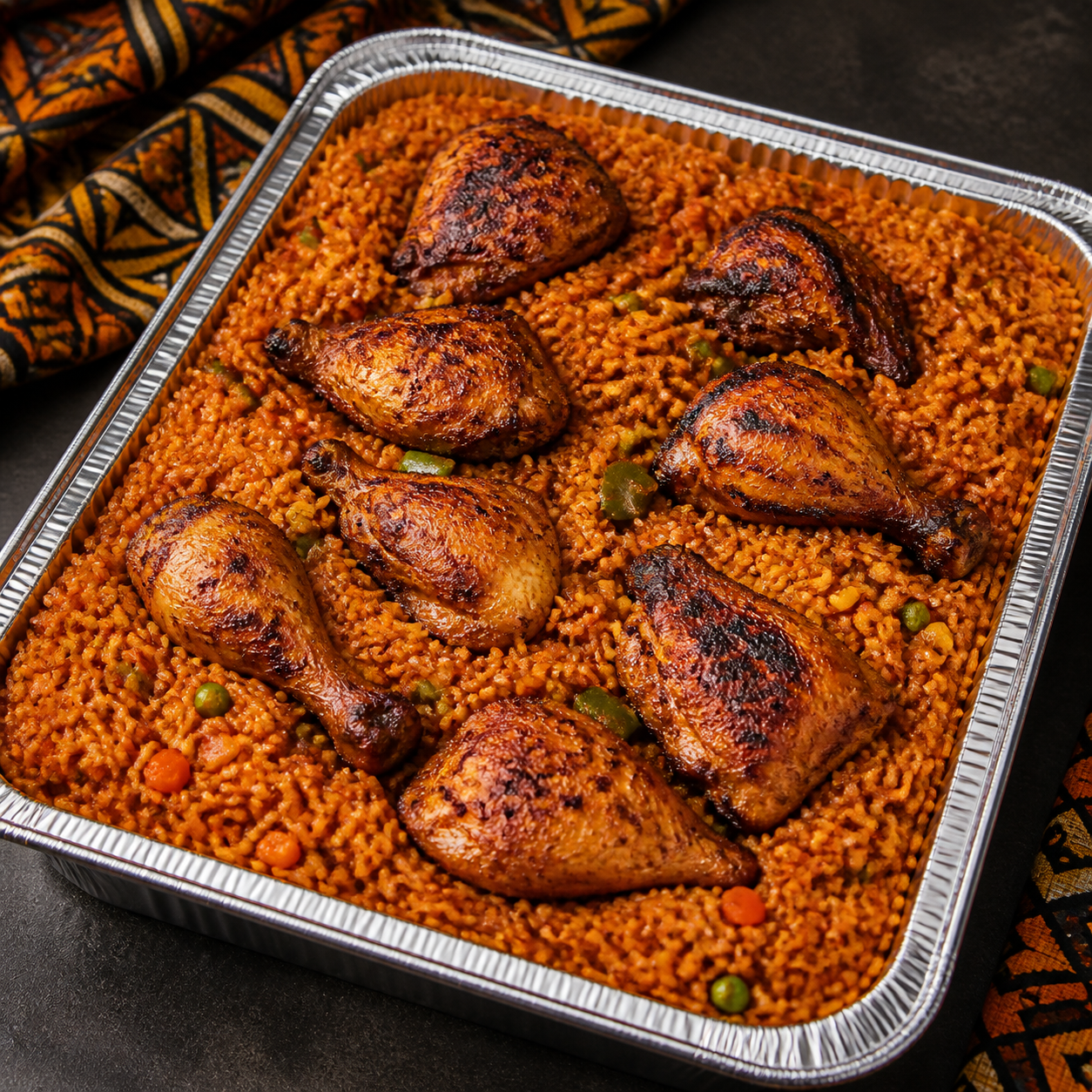 Party Jollof Rice & Chicken Tray